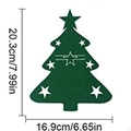 Porte-couverts sapin de Noël en feutre vert avec étoiles, taille 20,3x16,9 cm - Vert de Noël