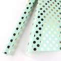 Mint green gift wrapping paper roll with elegant gold polka dot pattern design - 0.43*3 Meters / Green with Gold Dots