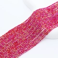 2mm faceted crystal beads in AB plated magenta finish for DIY jewelry crafting - 2mm (Approx. 210 Beads per Strand) / Bright Red AB