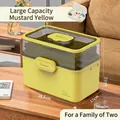 Large mustard yellow home first aid kit with multi-layer folding storage and handle - Large / Matcha Green