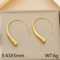 Orecchini a goccia minimalisti dorati con finitura lucida e lunghezza di 43 mm - Goccia d'Acqua Aerodinamica (KE116274-KFC) / Oro