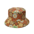 Dettaglio cappello alla pescatora bohemian con motivi a piastrelle siciliane gialle - M (56-58cm) / Piastrella Siciliana Giallo Arancio (C)