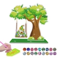 DIY Diamantmalerei Gnom-Baum-Dekor mit bunten Steinen, Tablett und Stiftwerkzeug - Sonnenblumen-Gnom-Baum-Schaukel Tischschmuck