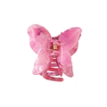 Pink marble butterfly hair claw clip with acetate finish for elegant updos - Rose Red Butterfly 6.5cm