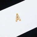 Gold plated letter A pendant with clear zircon inlay for custom jewelry necklaces - Letter A
