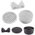 Rhombic bow storage box resin silicone mold set with detailed dimension measurements - Diamond Bow Storage Box
