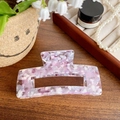 Classic rectangle hair claw clip featuring purple and white marble acetate texture - Dazzling Purple 13cm