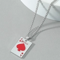 Collar de estilo hip hop punk con colgante de As de Picas en cadena metálica - As de Corazones