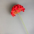 Single red artificial hydrangea stem for wedding decor and home interior floral arrangements - Red