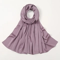 Elegant dusty rose silk-like satin hijab shawl with a textured pleat and soft drape - Light Purple