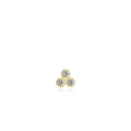 Elegant 925 sterling silver earring with three round zircons in golden triangle setting - Three Small Round Diamonds Combination - Gold (RHE960G)