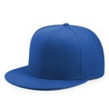 Vista laterale dettagliata di un cappello hip-hop blu a tesa piatta in tessuto twill di alta qualità - 56-60cm / Blu Reale
