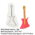 Moule en silicone en forme de guitare pour décoration de gâteaux et chocolats en blanc - #3 - Gris