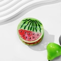 Pinza per capelli in acetato a forma di anguria con polpa rossa e motivo a buccia verde - Verde