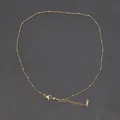 Collar minimalista de cuentas de acero inoxidable chapado en oro 18K 40cm con extensión - Cadena de Cuentas Finas