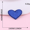 Blue heart embroidered patch for clothing with size 2.6cm x 2.0cm and fine stitching - Hot Melt Adhesive / Dark Blue
