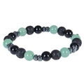 8mm Armband aus grünem Kristall und Lavastein mit Hämatit-Abstandshaltern - Grünes Aventurin Armband