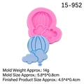 Hot air balloon and cloud silicone mold for DIY fondant cake and chocolate crafts - Style 4-Pink