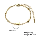Golden stainless steel double-layer chain bracelet featuring uppercase letter L pendant - Letter-L / Gold