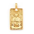 The Lovers tarot card pendant in gold-plated copper with a sparkling white zircon stone - 19. The Lovers