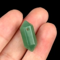 Green aventurine quartz hexagonal crystal point pendant for DIY jewelry making - Green Aventurine