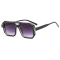 Occhiali da sole aviator retrò con montatura grigia trasparente e lenti sfumate viola - Montatura Nera Lente Grigia Sfumata