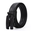 Cintura da uomo in vera pelle nera con fibbia automatica elegante per uso quotidiano. - Stile 10