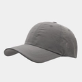 Detail of dark gray quick-dry cap showing star-shaped laser perforations and ripstop fabric - Adjustable / Medium Grey