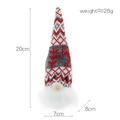 Lightweight 20cm glowing Christmas gnome with red and gray knitted hat and white beard - Model D Grey Stripe Reindeer