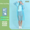 Impermeabile usa e getta blu portatile per adulti con confezione compatta da viaggio - Imballaggio Individuale / Celeste