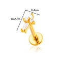 Golden stainless steel marquise zircon labret stud earring with 0.4x0.65cm dimensions - Rectangular Cluster Style (0196-5#) / Gold