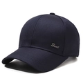 Heren baseballpet in marineblauw met metalen Sport-embleem van casual keperkatoen stof - Verstelbaar / Marineblauw