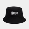 Bob en coton noir unisexe avec broderie blanche 'Nope not today' pour protection solaire - Nope not today (18# Couleur)