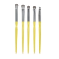 5-teiliges gelbes Augen-Make-up-Pinselset mit Rauten-Griff und weichen Synthetikborsten - Gelb
