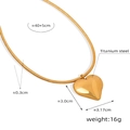 Schema tecnico con dimensioni della collana con ciondolo a cuore in acciaio al titanio - 40+5cm / Oro