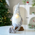 50cm glowing grey Christmas gnome with silver sequins and white beard holiday decoration - Silver Long Leg Gnome A