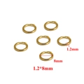Golden 18K gold-plated stainless steel jump rings in 1.2x8mm size for DIY jewelry making - 1.2*8mm / Gold