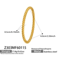 Specifiche dettagliate delle dimensioni per il bracciale in acciaio con spirale - Stile Floreale Segmentato (Z303-Bracciale Oro) / Oro