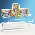 Transparent acrylic puzzle piece plaque with colorful leaves and sentimental quote - Always Have You Style (Q85)