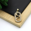 18K gold plated snake pendant with clear zircons for necklaces and bracelets - Pave Snake Oval Style