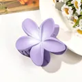 Close-up of a matte gradient purple flower hair claw clip with a frosted finish - Gradient Purple