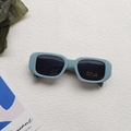 Kids vintage square sunglasses in matte blue with UV400 protection and CE certification - Grey Blue