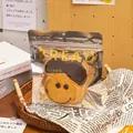 Standing bread packaging bag with window and gold BREAD text for cookies and toast - BREAD Series / 17x19+2cm (50 Pieces/Pack)