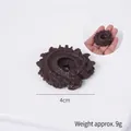 Chocolate brown 4cm realistic cookie model keychain pendant in spiral swirl design - Deep Coffee C-Shape Spiral Cookie - No Ring