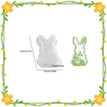 3D hollow rabbit silicone mold for DIY resin Easter bunnies with floral vine patterns - Pattern Rabbit Ornament 004 / White