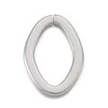 Polished silver oval geometric metal link connector for DIY handmade jewelry crafts - Steel Color Geometric Oval Ring (KLJ5616-Z) / 5 Pieces