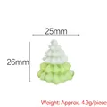 Miniature resin Christmas tree ornament in white and green with 26mm height dimension - Light Green and White Christmas Tree