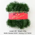 8M green artificial Christmas garland tinsel, 10cm wide for holiday party decoration - 8m Eco PVC Garland/152g