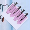 Set of four translucent purple glitter hair clips with silver metal duckbill base - Crystal Purple