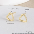 Luxury heart-shaped hollow earrings in gold plating made of high-quality brass material - Minimalist Hollow Heart (EM07-7)